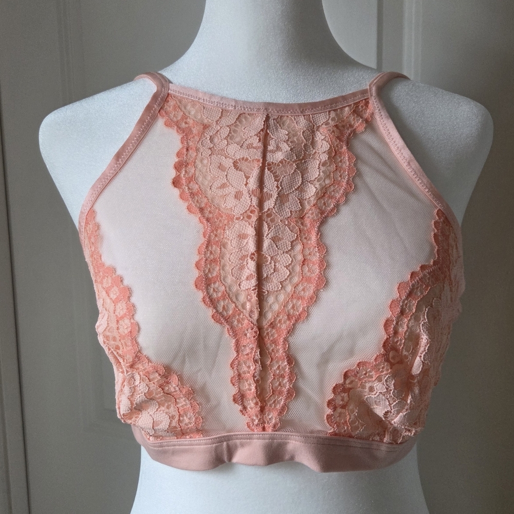 NWOT Halter Bralette Peach/ Coral